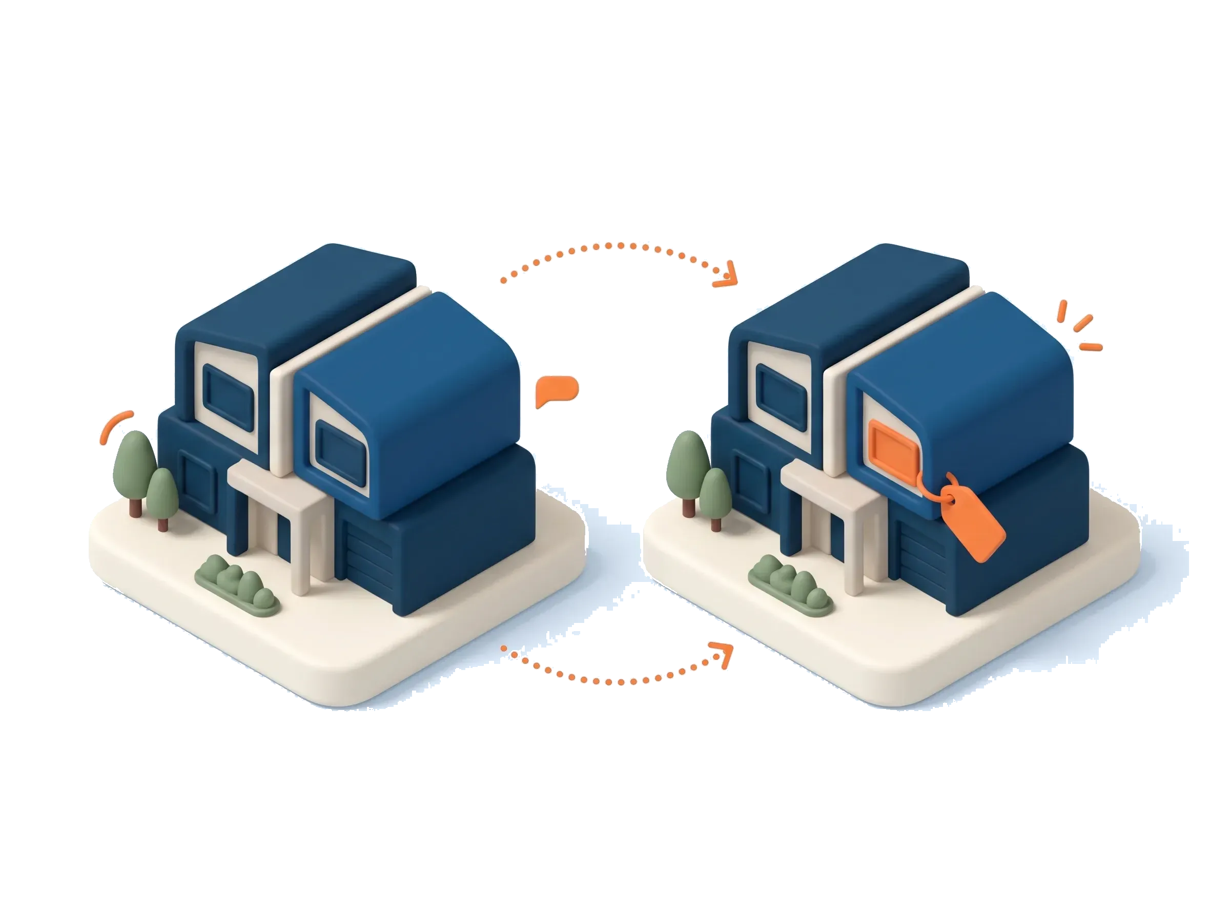 Two identical townhouses, one acquired at developer cost price and one at retail